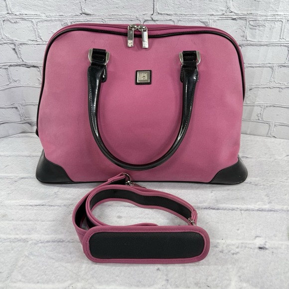 Diane von Furstenberg Pink Suede Weekender Bag Tote Shoulder Bag‎ Carry On DVF - Picture 1 of 15